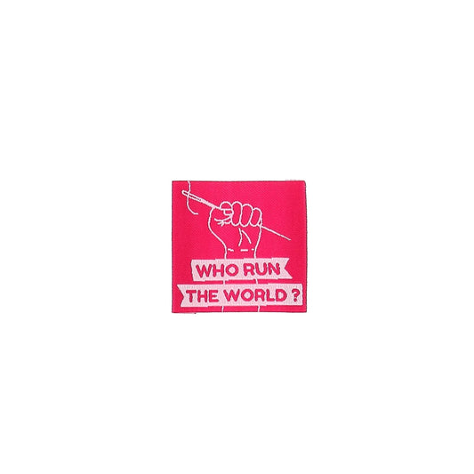 SEW-ON LABELS "WHO RUN THE WORLD"-BULK