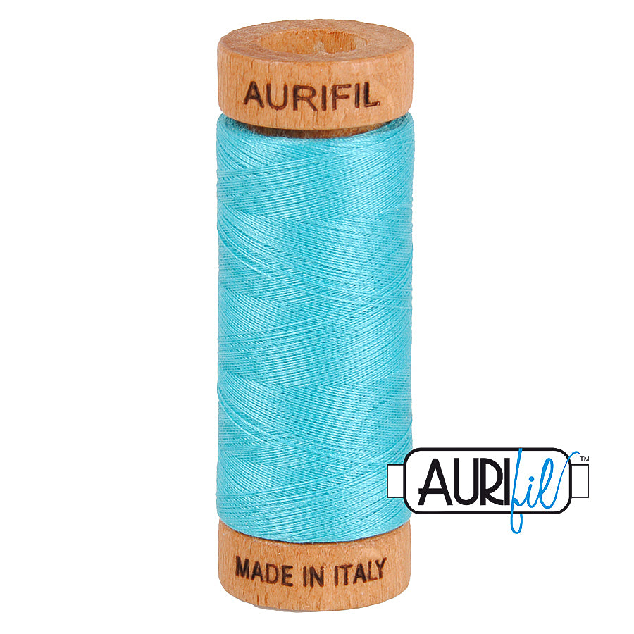 5005 BRIGHT TURQUOISE 80 WT MAKO COTTON SMALL SPOOL | 280 MT.