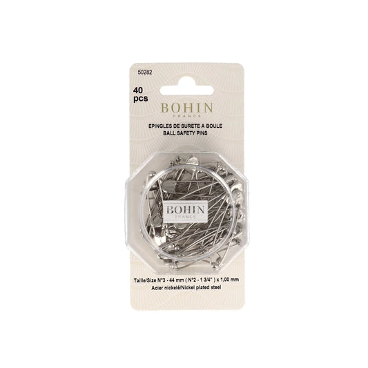 SAFETY PINS-BALL Sz 2 Blistx40