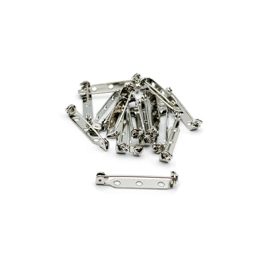 BADGE PINS 30mm SILVER x50