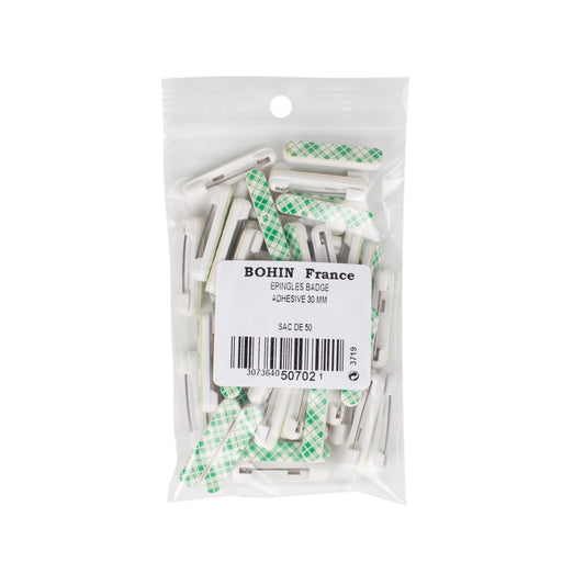 BADGE PINS S/ADHES.30mm x50