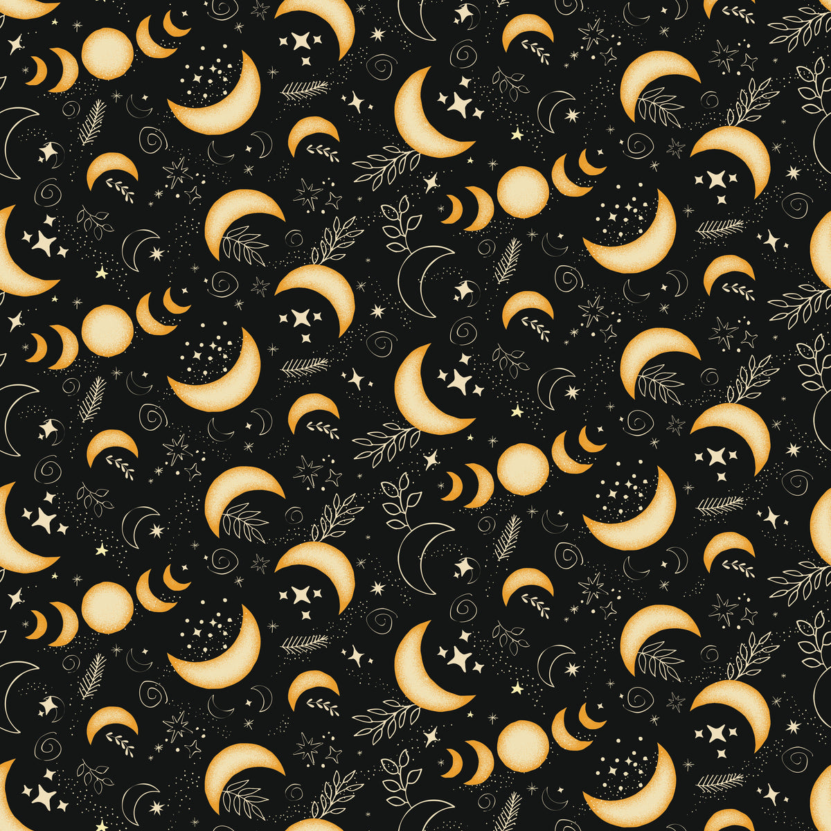 5562F-99 Moonlit Harvest (Flannel) Moons and Stars