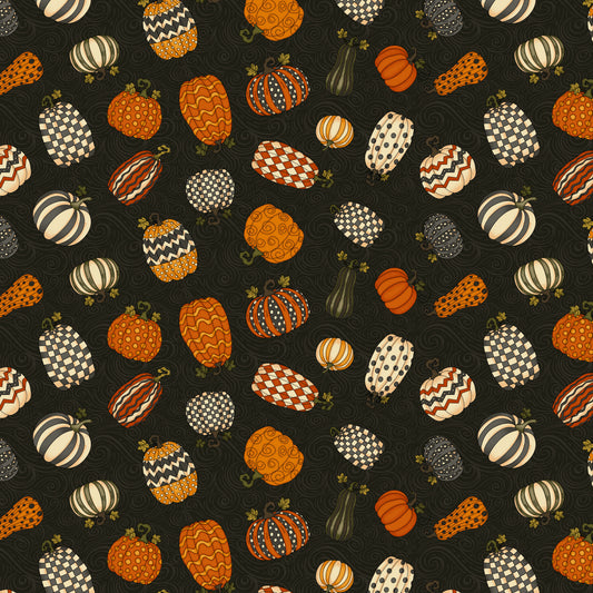 5566F-99 Moonlit Harvest (Flannel) Pumpkins