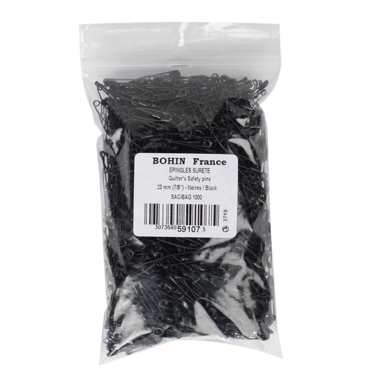 BLACK SAFETY PINS 23MM-7/8" x1000