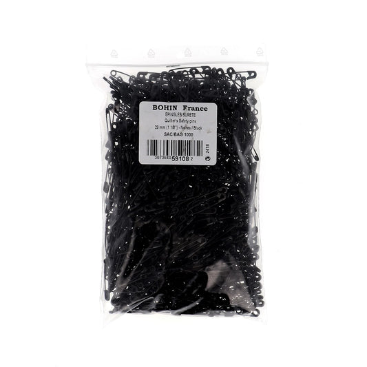 BLACK SAFETY PINS 28MM-1 1/8" x1000