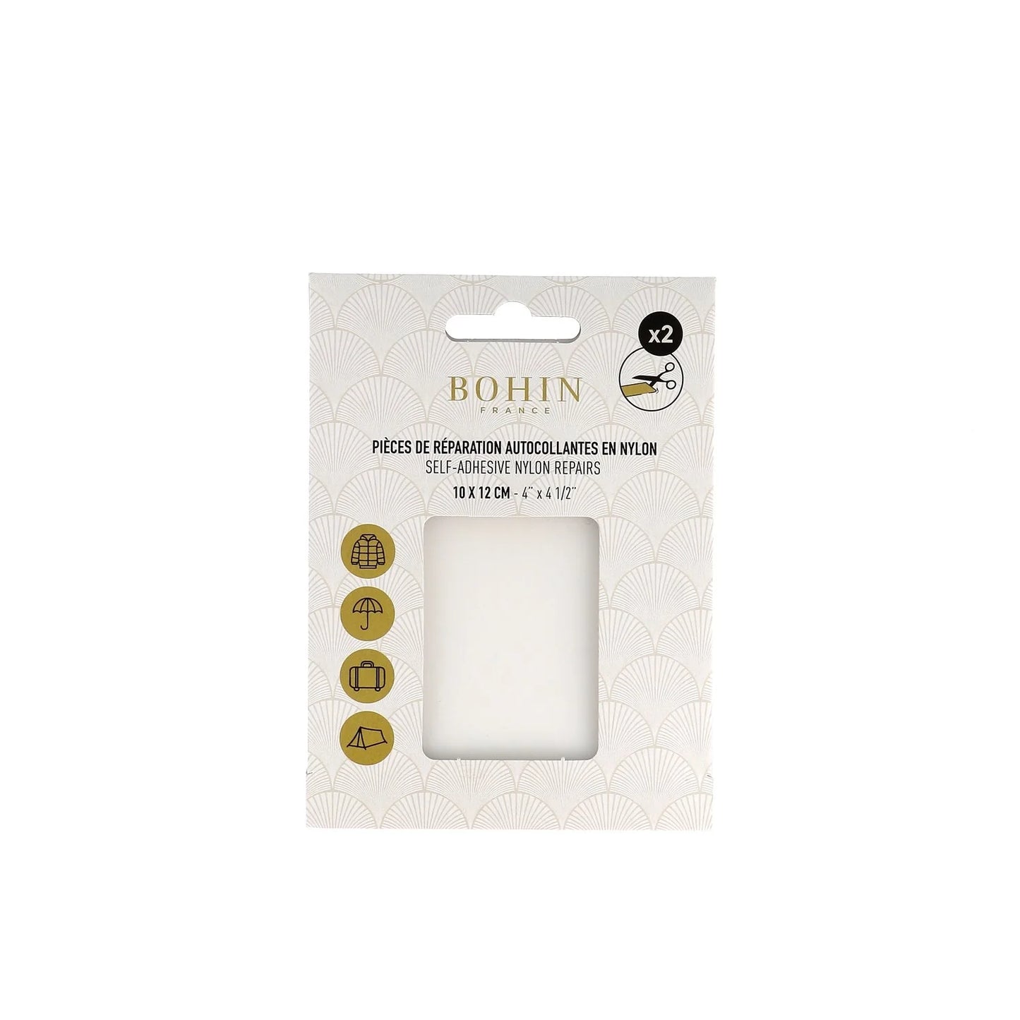 NYLON SELF-ADHESIVE PATCH 2 pcs of 10x12cm WHITE