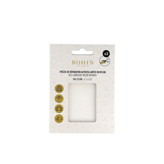NYLON SELF-ADHESIVE PATCH 2 pcs of 10x12cm WHITE