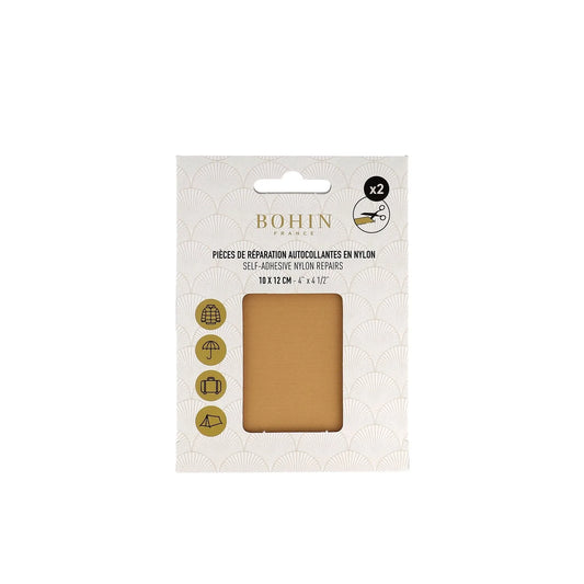 NYLON SELF-ADHESIVE PATCH 2 pcs of 10x12cm CAMEL