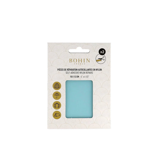 NYLON SELF-ADHESIVE PATCH 2 pcs of 10x12cm LIGHT BLUE