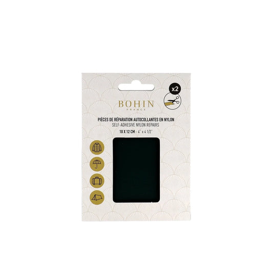 NYLON SELF-ADHESIVE PATCH 2 pcs of 10x12cm DARK GREEN