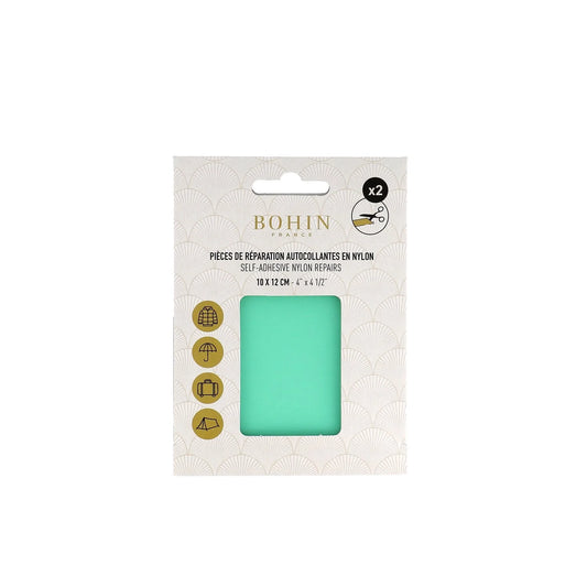 NYLON SELF-ADHESIVE PATCH 2 pcs of 10x12cm MINT GREEN