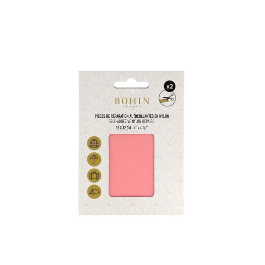 NYLON SELF-ADHESIVE PATCH 2 pcs of 10x12cm PASTEL PINK