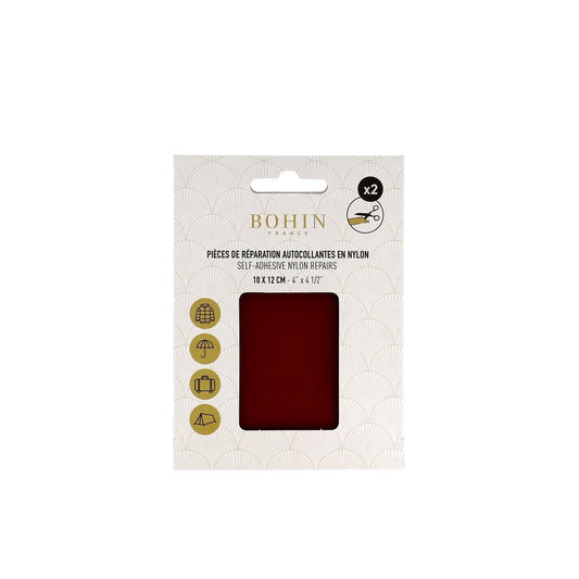 NYLON SELF-ADHESIVE PATCH 2 pcs of 10x12cm BURGUNDI