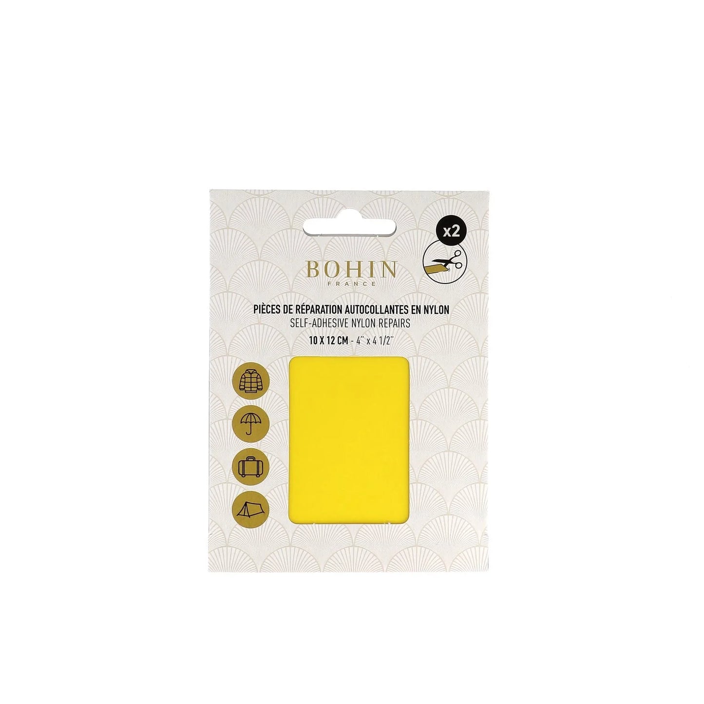 NYLON SELF-ADHESIVE PATCH 2 pcs of 10x12cm YELLOW