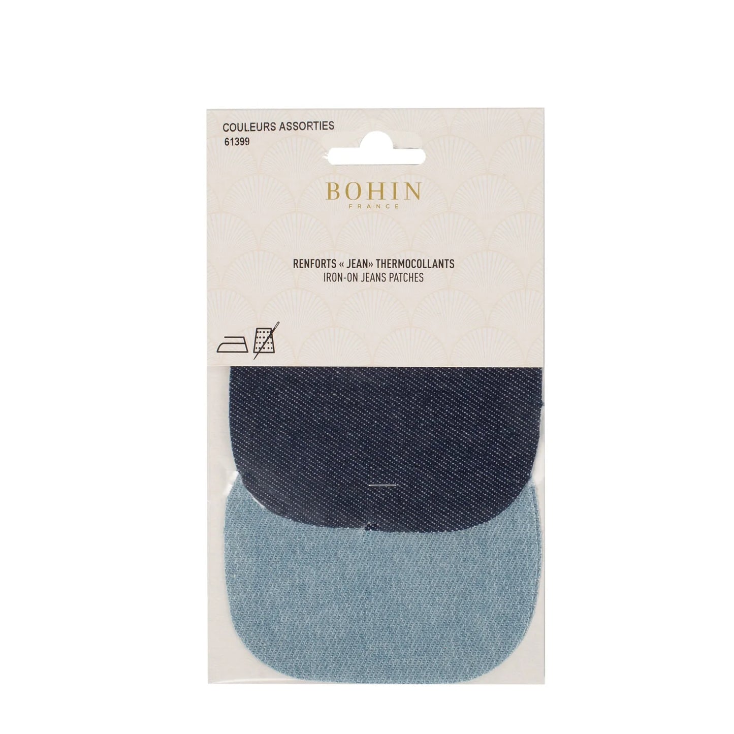 IRON-ON JEANS PATCH DARK/MED  x4