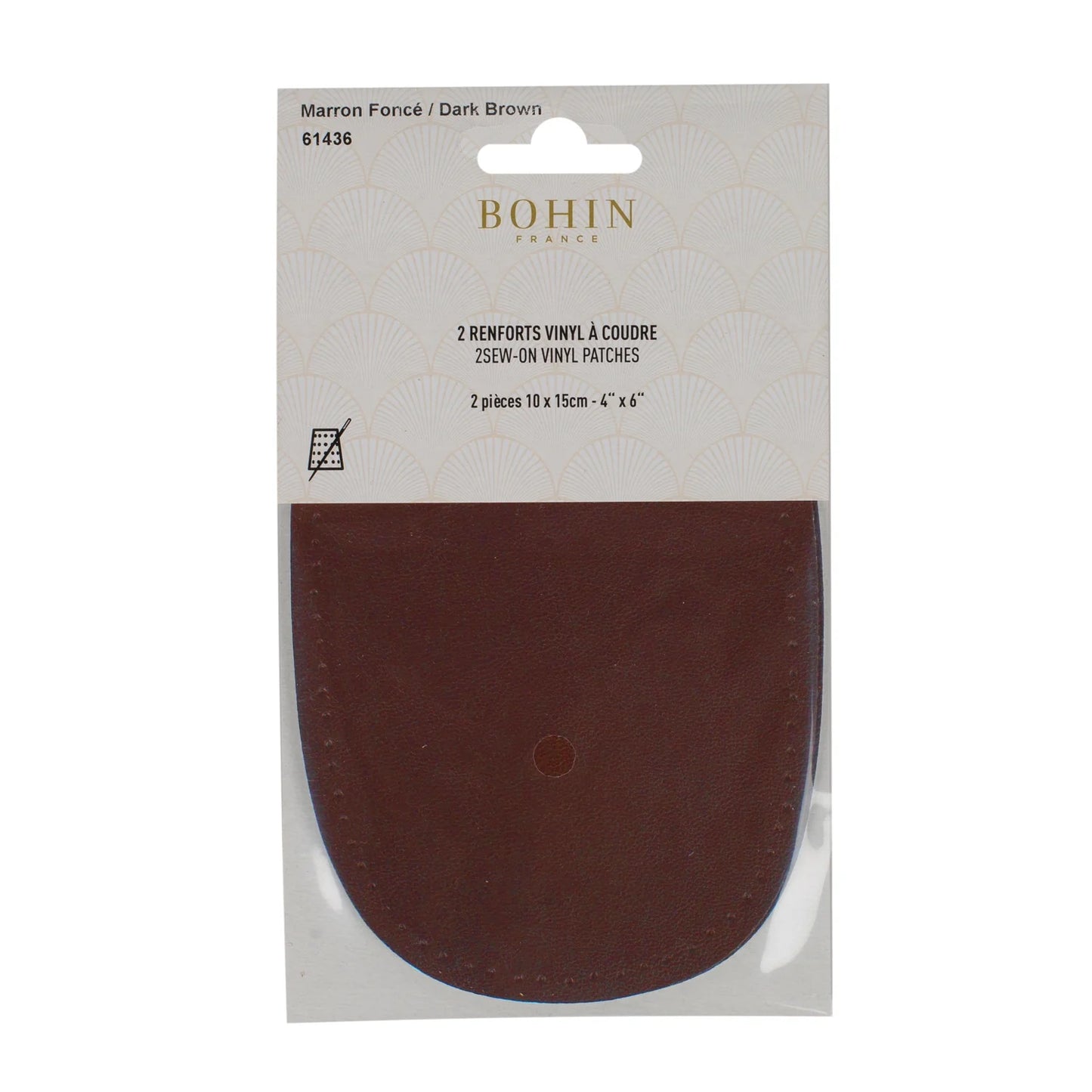 VINYL SEWON PATCH DARK BROWNx2