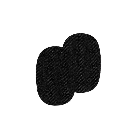 IRON-ON PATCHES BLACK x2