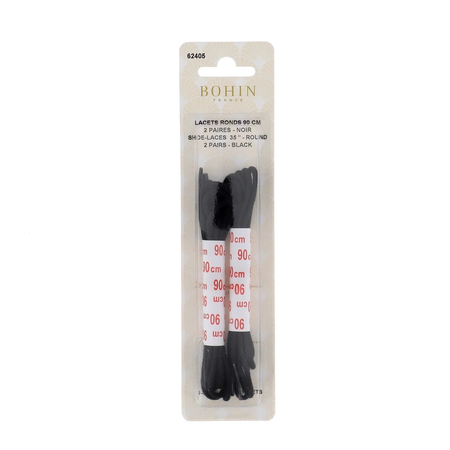 SHOE LACES BLK 90 cm x2 PAIRS