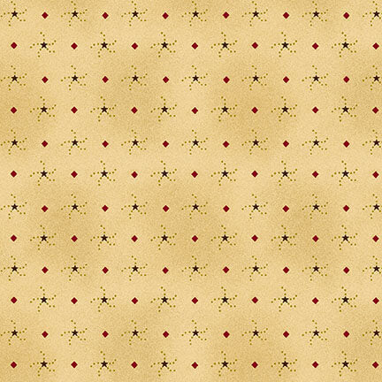 6557-33 BUTTER CHURN BASICS TAUPE STAR DOTS