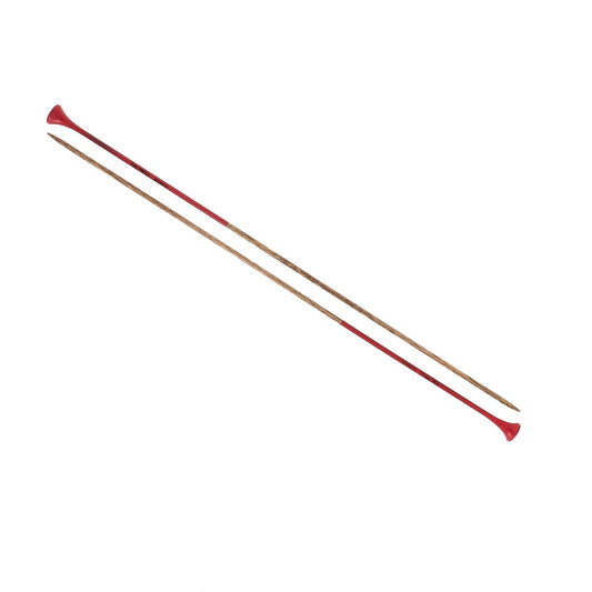 KNITTING NEEDLES-WOOD-15.5''-N°3.5-US Sz4-Red-Blister x2