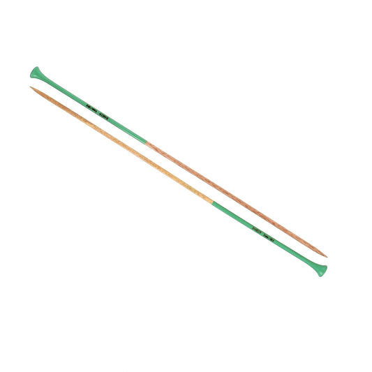 KNITTING NEEDLES-WOOD-15.5''-N°5-US Sz8-Green-Blister x2