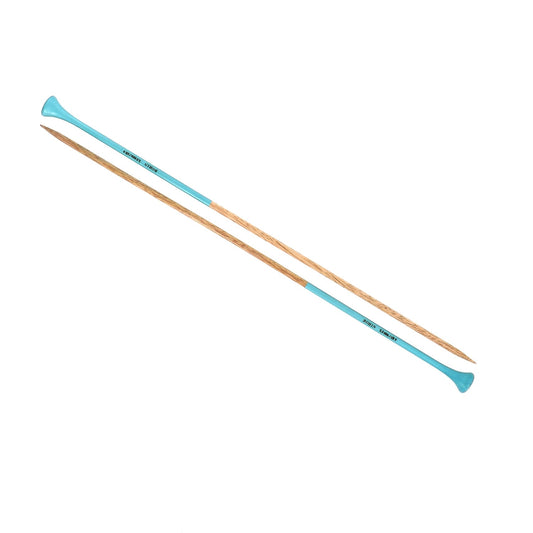 KNITTING NEEDLES-WOOD-15.5''-N°5,5 Sz9-Turquoise-Blister x2