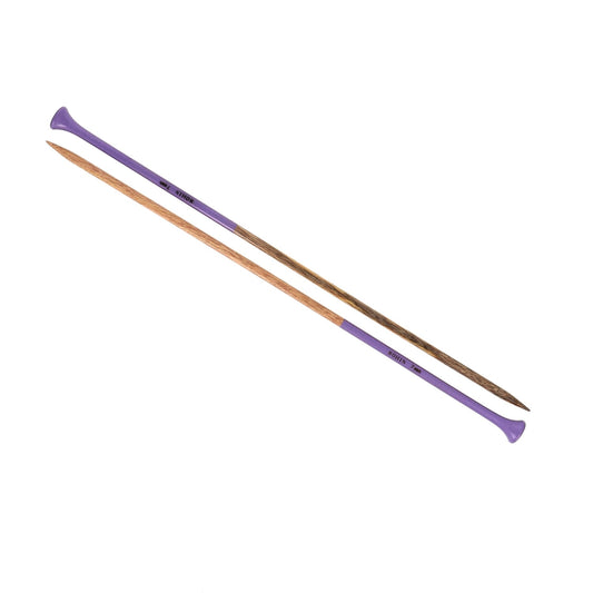 KNITTING NEEDLES-WOOD-15.5''-N°7-Purple-Blister x2
