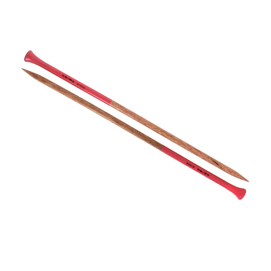 KNITTING NEEDLES-WOOD-15.5''-N°10-US Sz15-Magenta-Blister x2