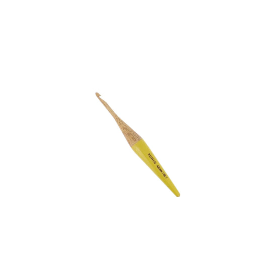 CROCHET HOOK WOOD-N°4.5-US 7-Yellow-blister x1