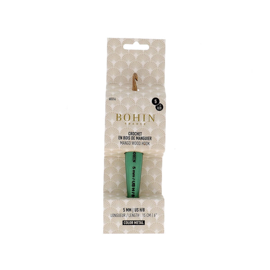 CROCHET HOOK WOOD-N°5-US H/8-Green-blister x1