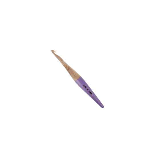 CROCHET HOOK WOOD-N°7-Purple-blister x1