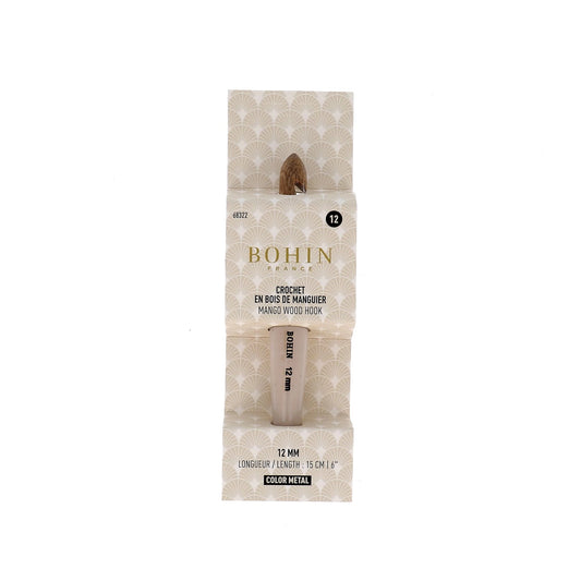 CROCHET HOOK WOOD-N°12-Beige-blister x1