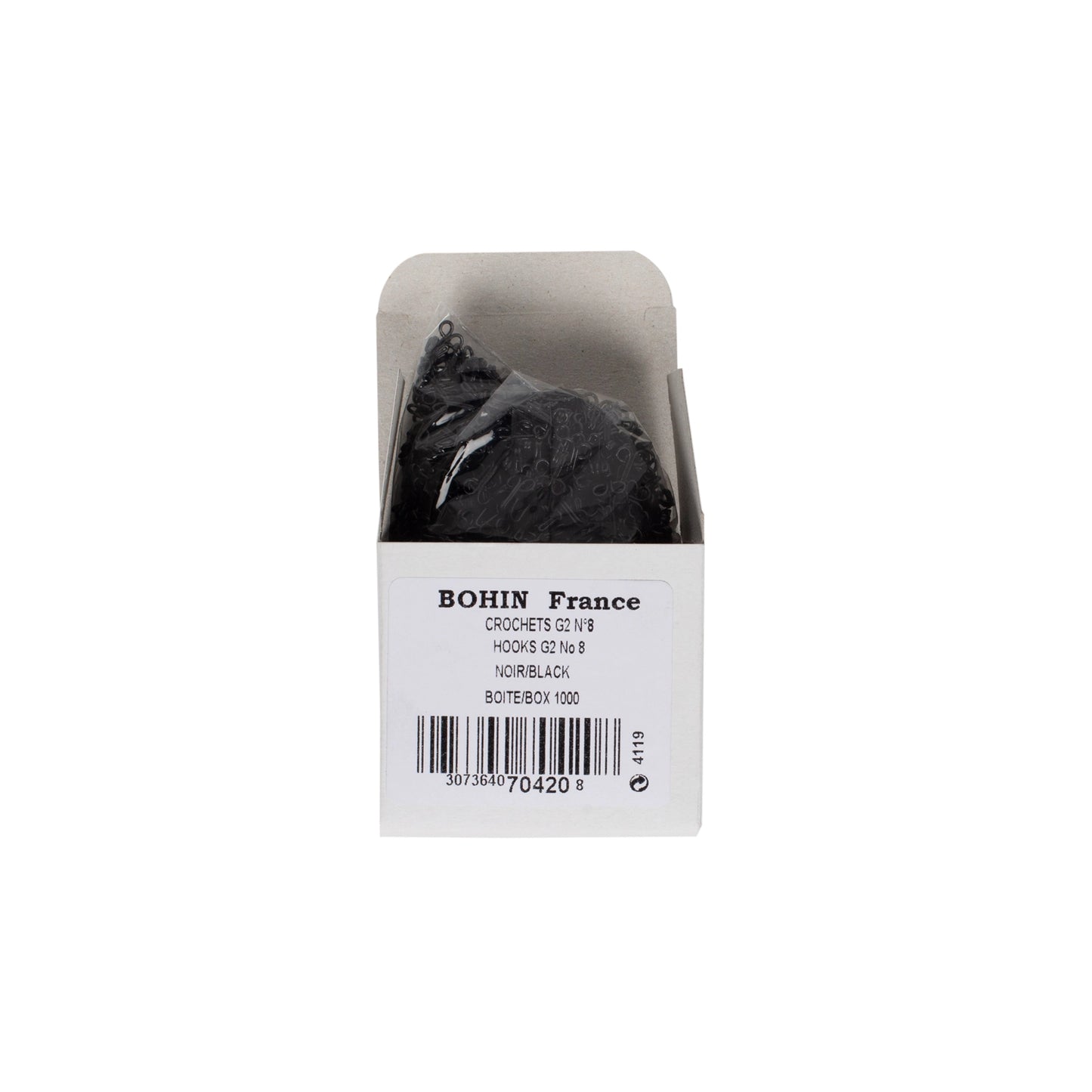 HOOKS BLACK COL. 10 pcs00 G2 N°8
