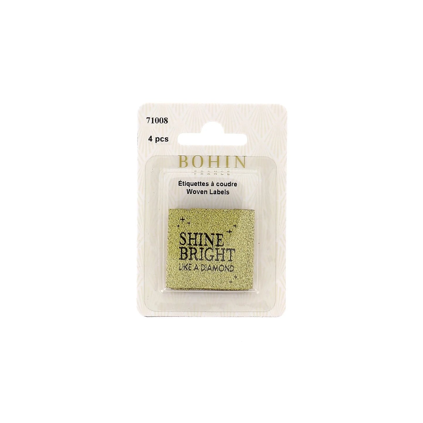 SEW-ON WOVEN LABEL - SHINE BRIGHT - BLISTER X 4
