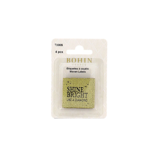 SEW-ON WOVEN LABEL - SHINE BRIGHT - BLISTER X 4