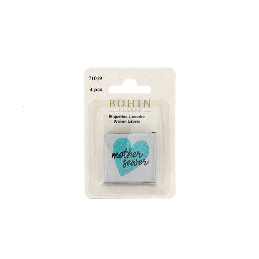 SEW-ON WOVEN LABEL - MOTHER SEWER - BLISTER X 4