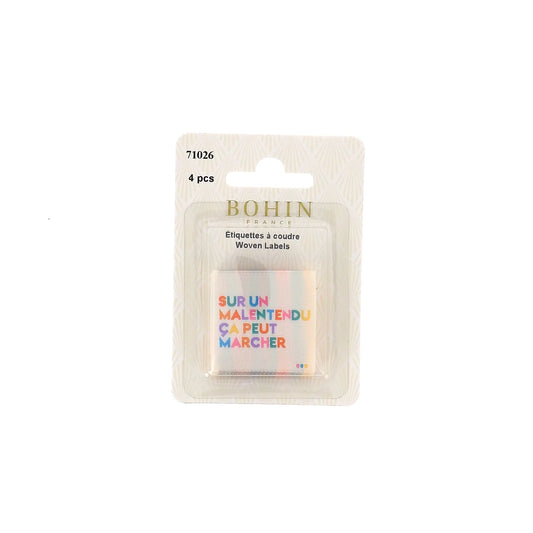 SEW-ON WOVEN LABEL - SUR UN MALENTENDU - BLISTER X 4