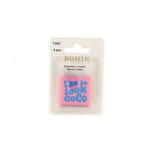 SEW-ON WOVEN LABEL - T'AS LE LOOK COCO - BLISTER X 4