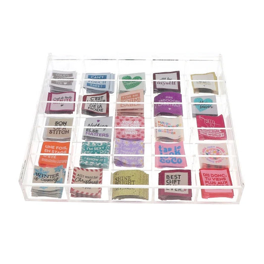 LABEL DISPLAY – 25 DESIGNS, 5 OF EACH