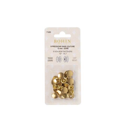 NON SEW FASTENERS LIGHT FABRIC 12MM GILTED REFILL