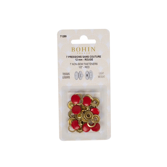 NON SEW FASTENERS LIGHT FABRIC 12MM RED REFILL