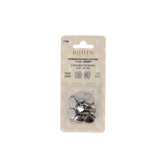 NON SEW FASTENERS LIGHT FABRIC 14MM NICKEL REFILL