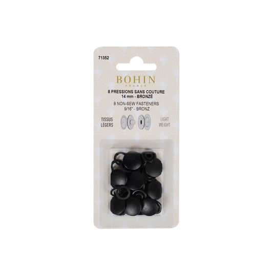 NON SEW FASTENERS LIGHT FABRIC 14MM BRONZ REFILL