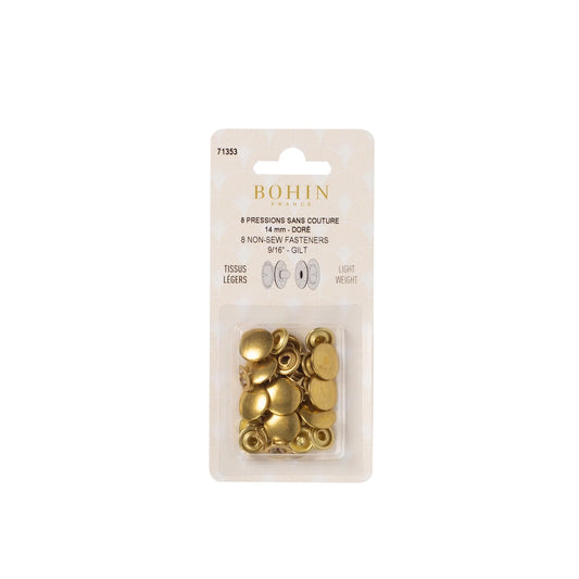 NON SEW FASTENERS LIGHT FABRIC 14MM GILTED REFILL