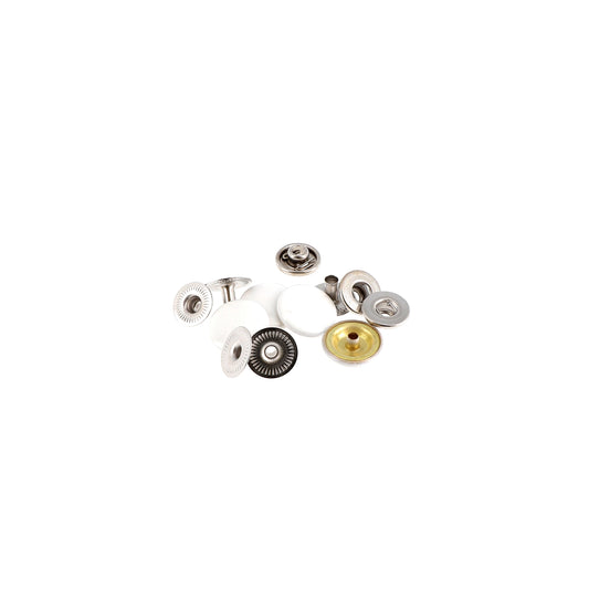 NON SEW FASTENERS MEDIUM FABRIC 14MM WHITE REFILL