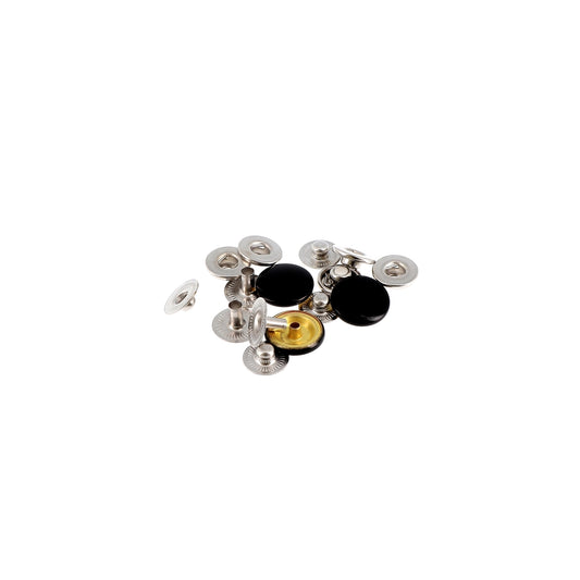 NON SEW FASTENERS MEDIUM FABRIC 14MM BLACK REFILL