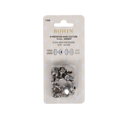 NON SEW FASTENERS HEAVY FABRIC 14 MM NICKEL REFILL