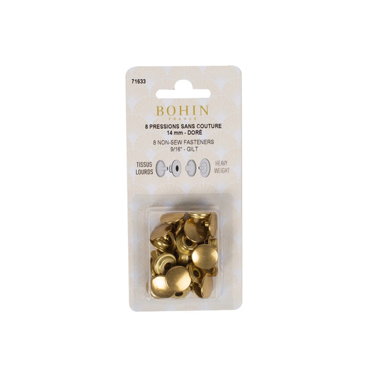 NON SEW FASTENERS HEAVY FABRIC 14 MM GILTED REFILL