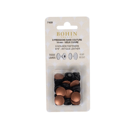 NON SEW FASTENERS HEAVY FABRIC 14MM OLDCOPPER REFILL