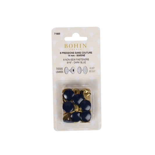 NON SEW FASTENERS HEAVY FABRIC 14 MM NAVY REFILL